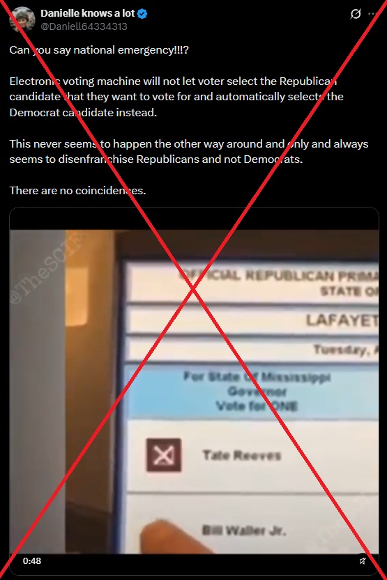 Old clips used as false proof of fraudulent US voting machines in 2026