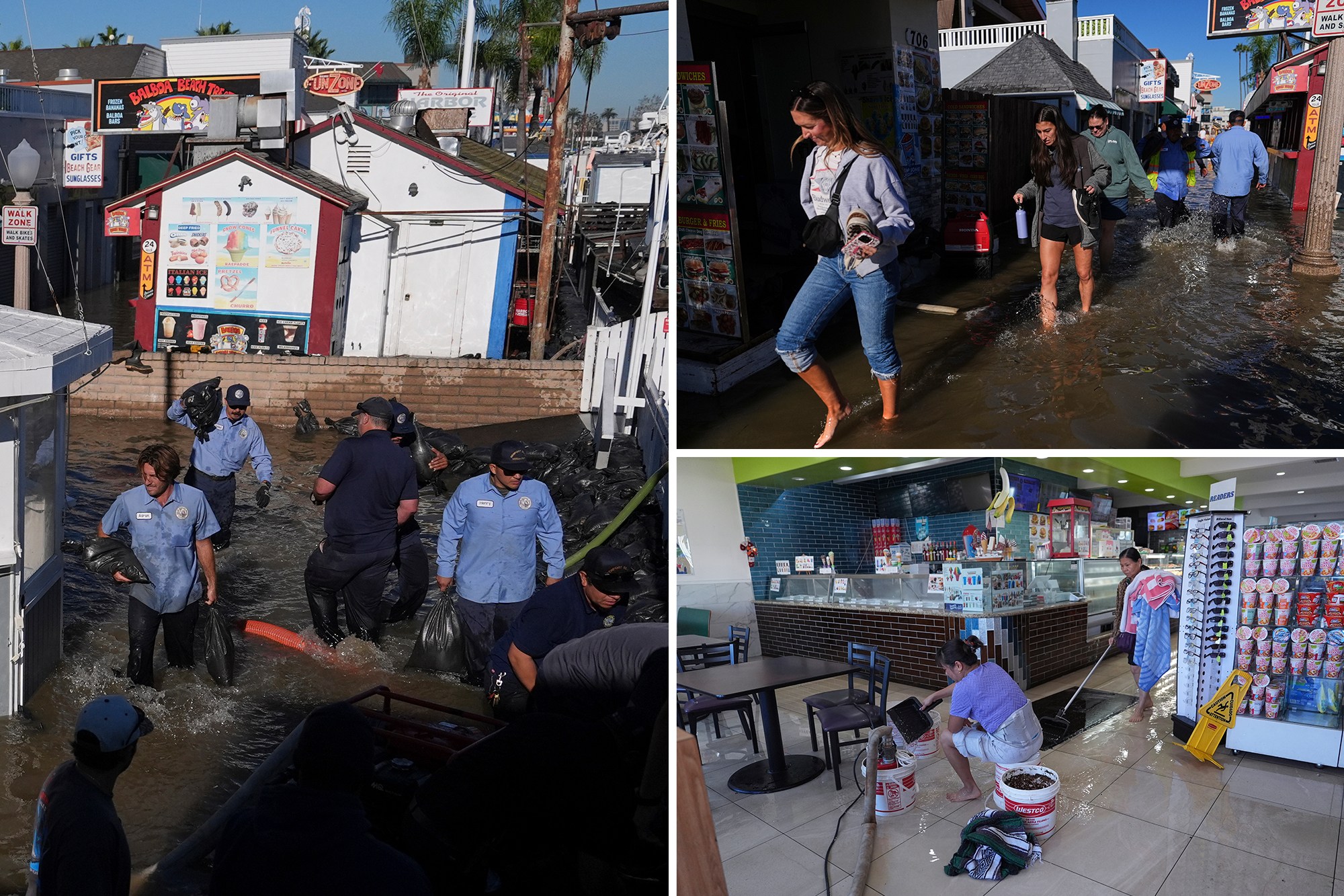 King tides swamp California city in floodwater as ocean surges up busy ...
