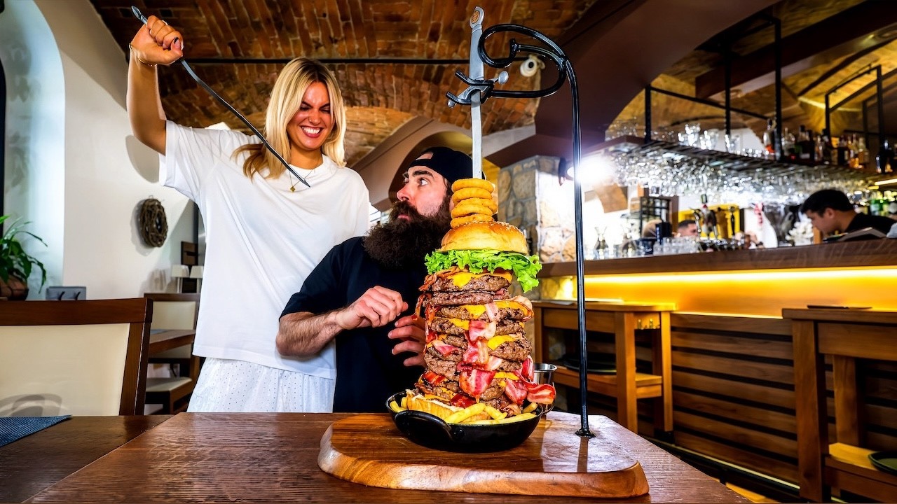 The Fat Joe burger challenge in Slovenia | BeardMeatsFood