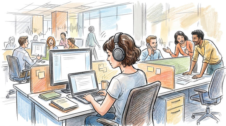 The office do-not-disturb sign now comes with ear cushions