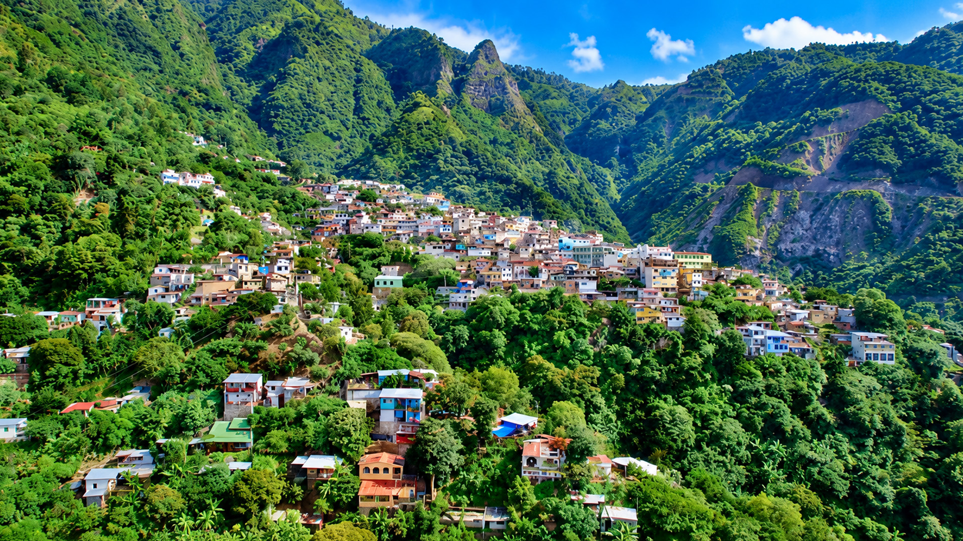 How do people build homes on Guatemala's mountain slopes?