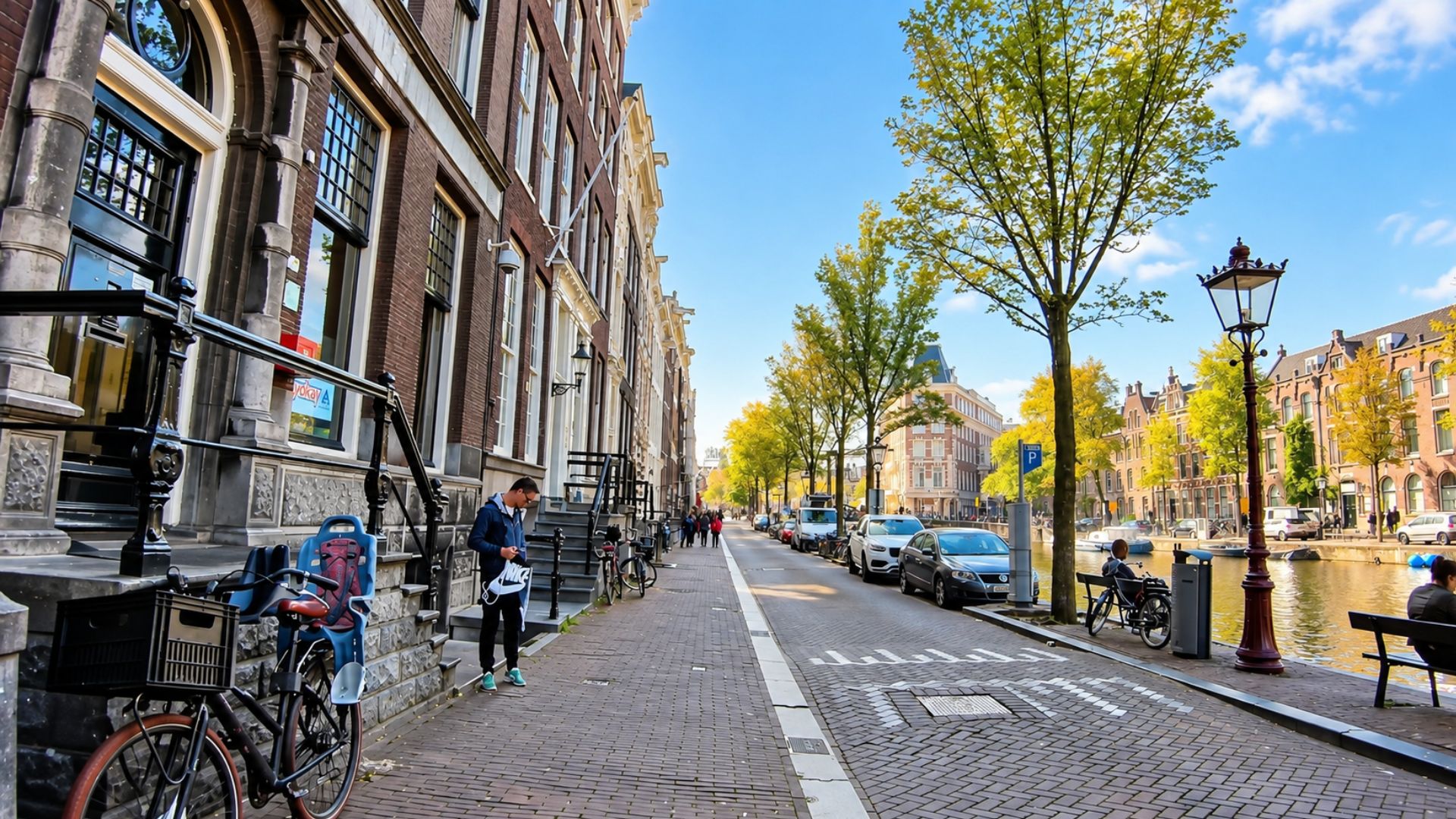 Where historic canal houses meet everyday life in Amsterdam (4K)