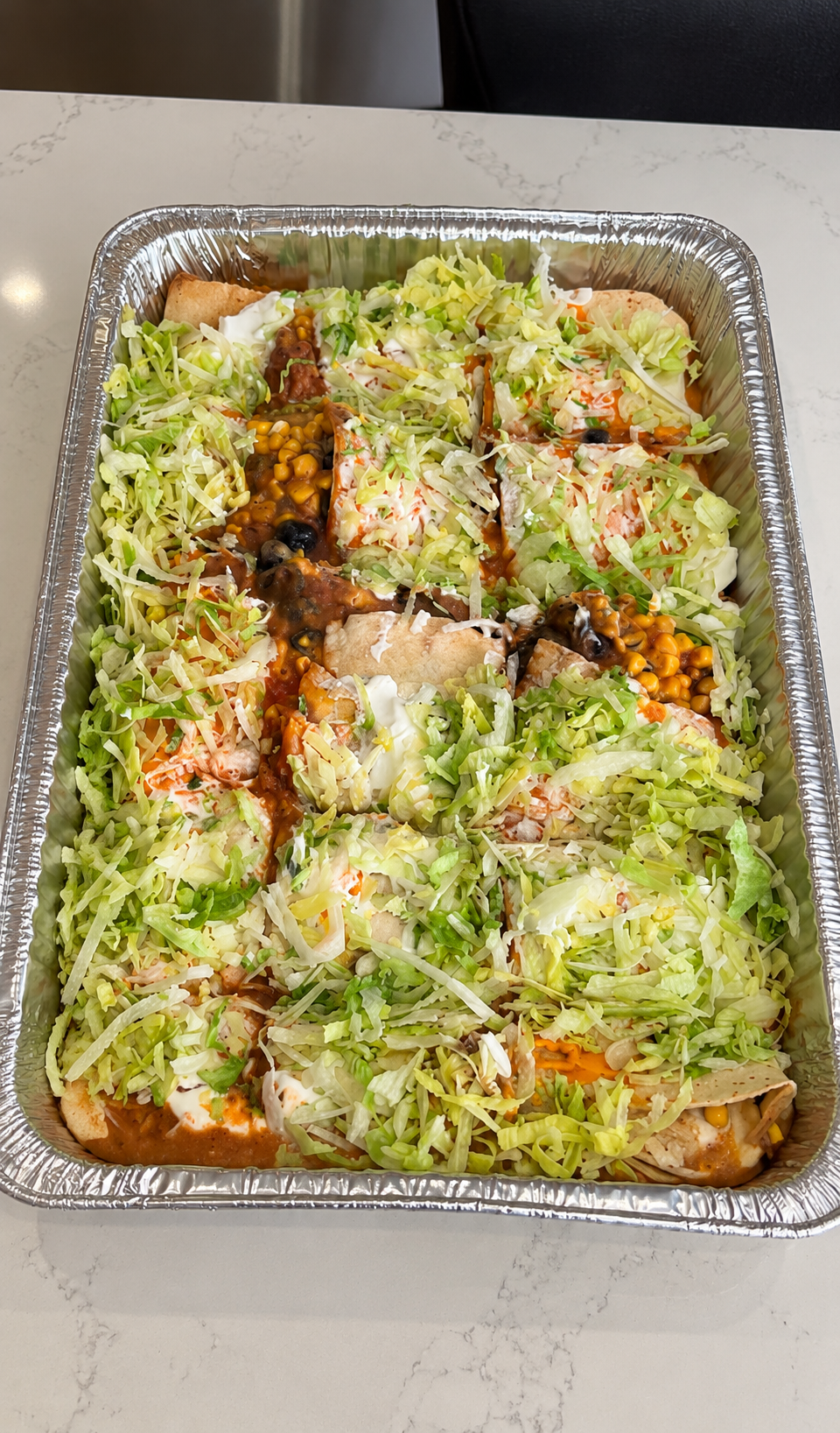 Tortilla dinner recipe with flavorful layers and toppings