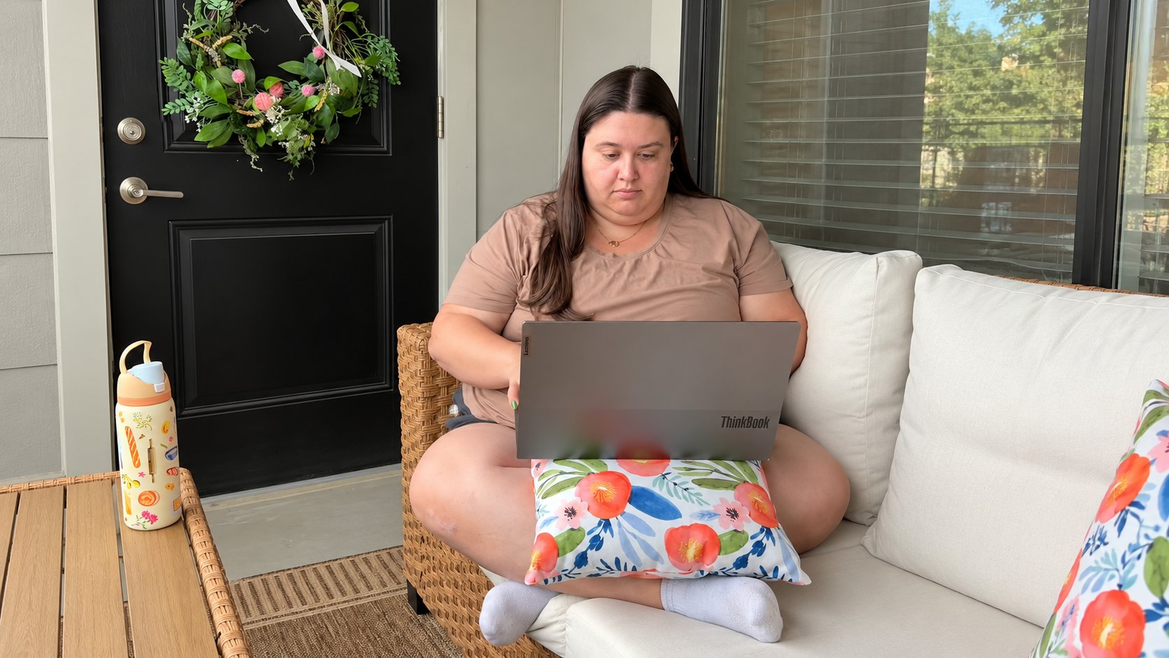 Post-work from home routine on the patio
