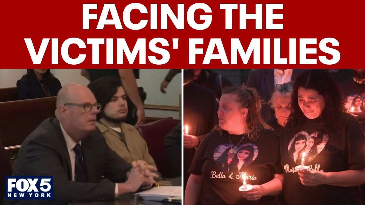 Man accused of murdering two teen girls faces victims' families in court