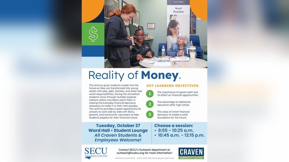 Craven Community College, SECU to host financial literacy event for ...