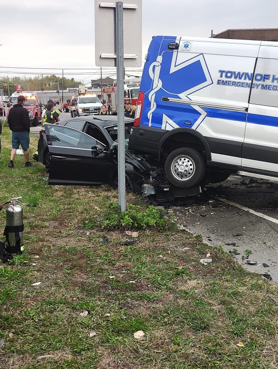 Crash involving ambulance closes portion of Route 5 for 1 hour