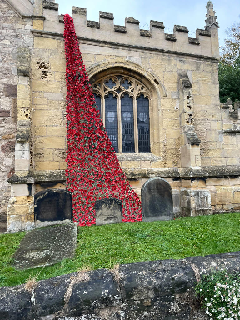 Spectacular poppy cascade display returns to Doncaster church