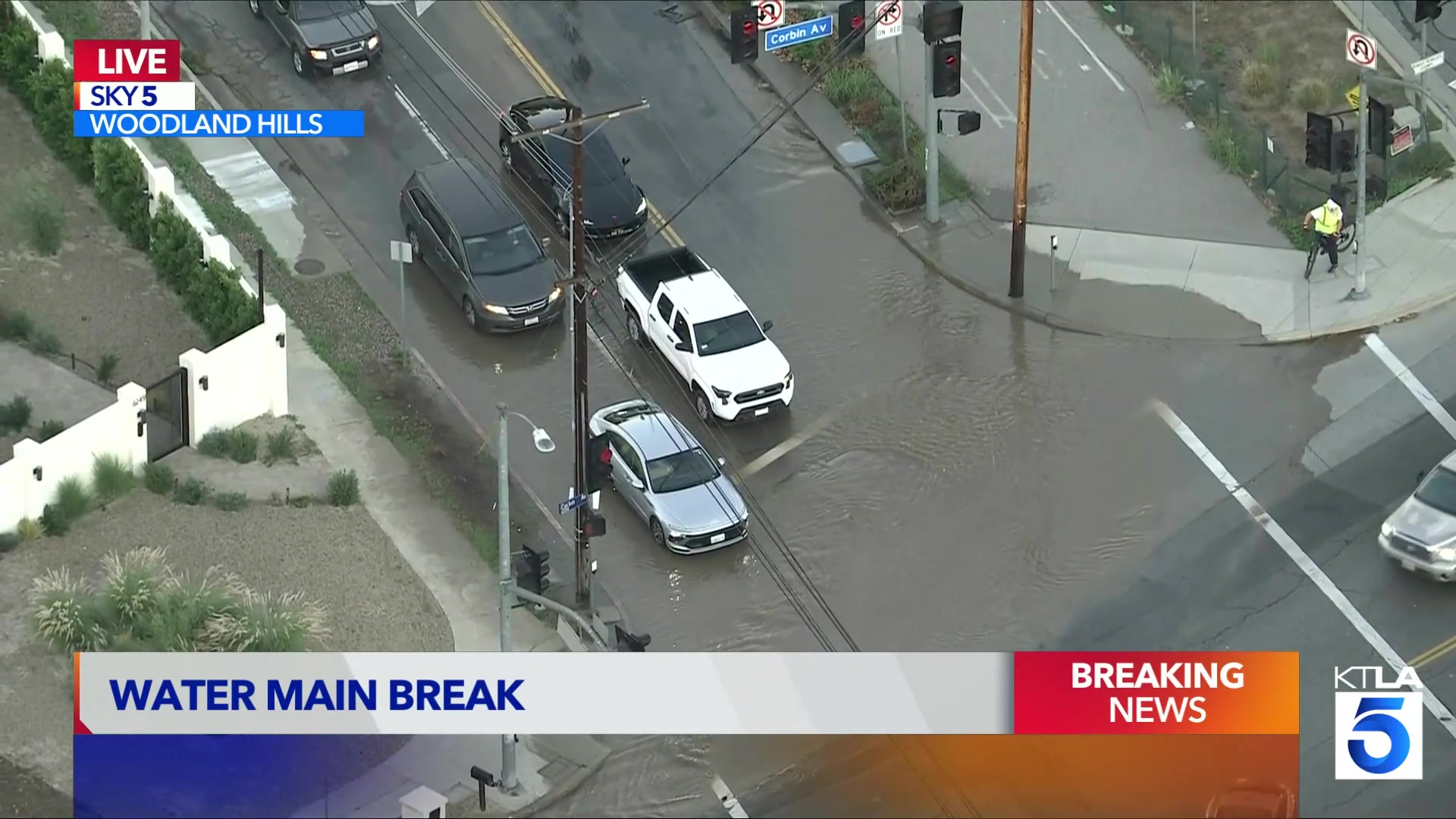 Flooding reported in Woodland Hills after water main ruptures