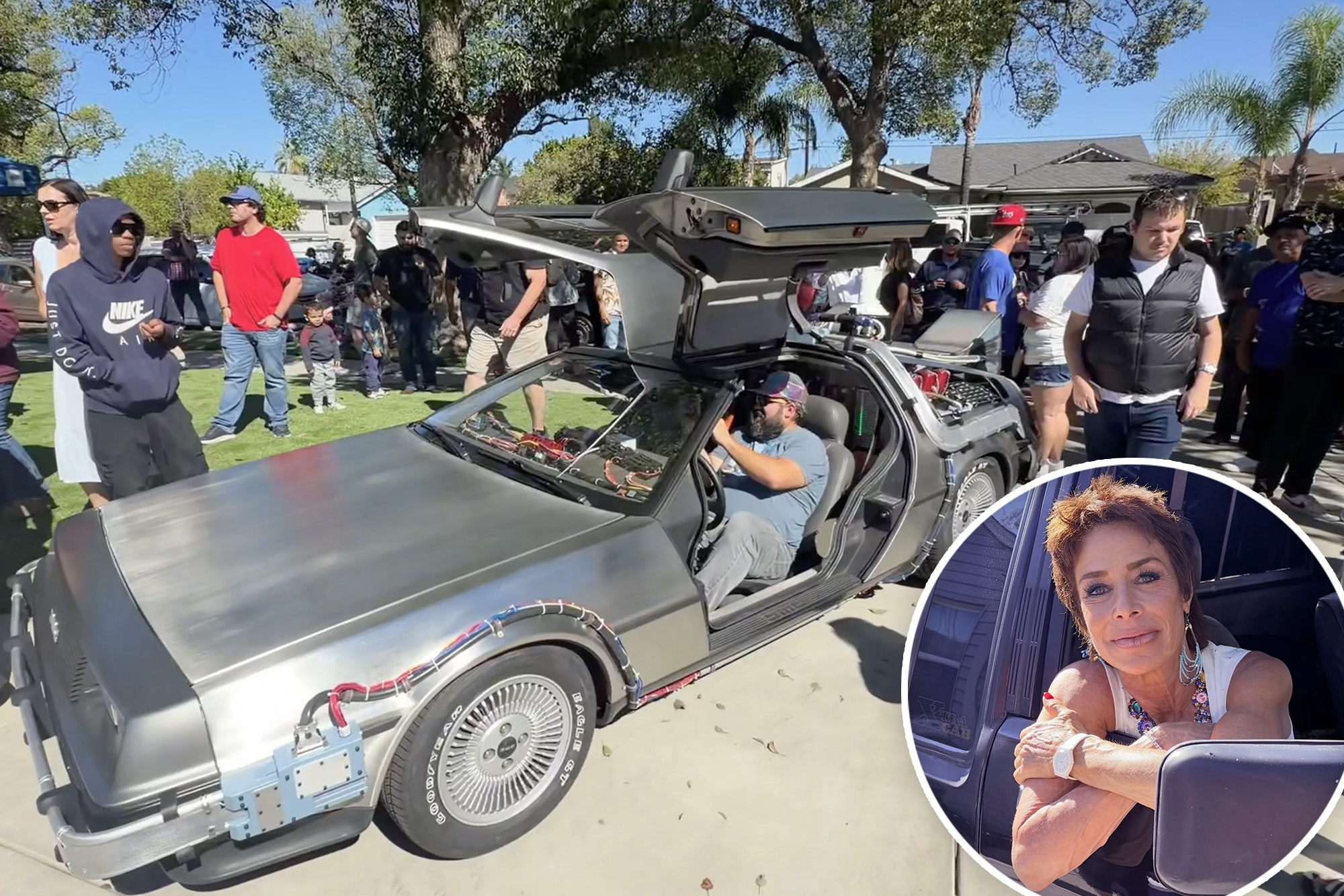 DeLorean time machines swarm LA home for Back to the Future fan fest
