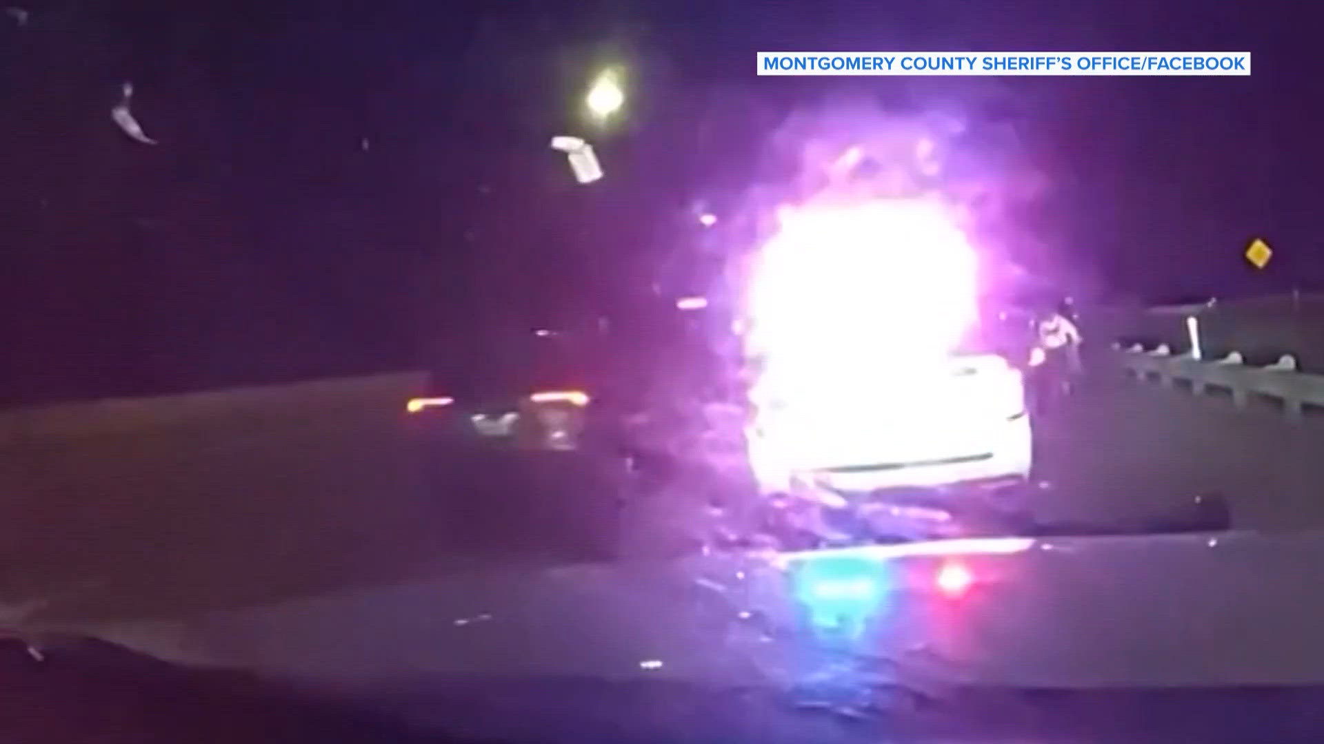 Driver rips door off deputy's patrol car during traffic stop in Willis