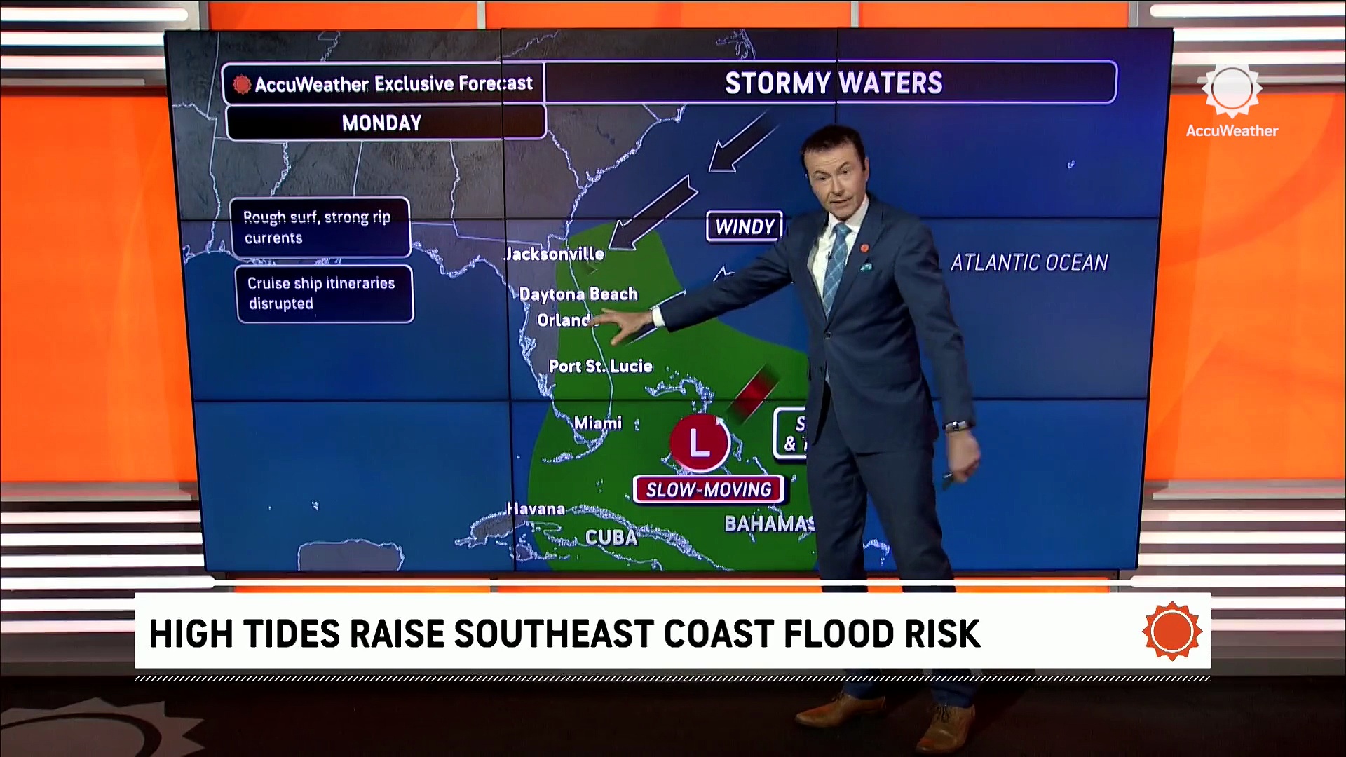 High tides and onshore winds lead to coastal flooding in the Southeast