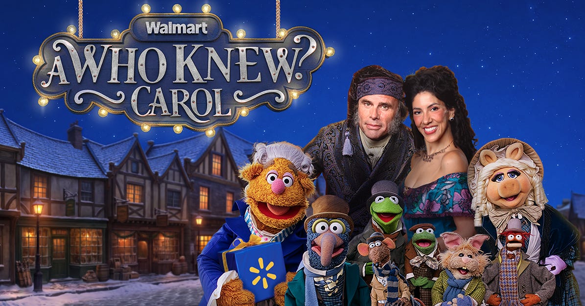 Walton Goggins plays Scrooge with the Muppets in a new Walmart ad