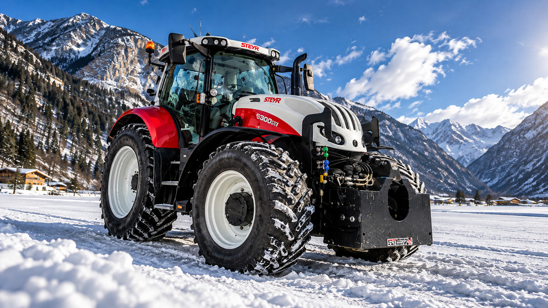 Can a heavy Steyr tractor really drift in the snow?