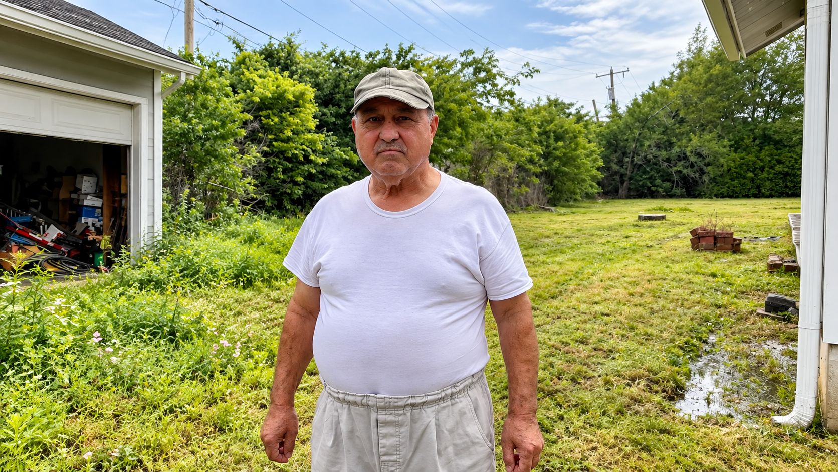 He changed his mind about our offer to clean his yard for free