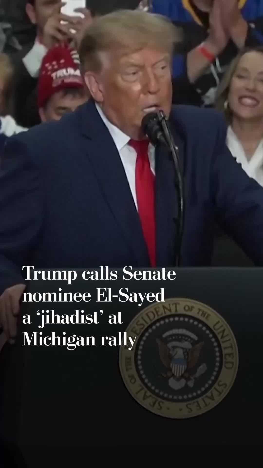 Trump calls Senate nominee El-Sayed a 'jihadist' at Michigan rally