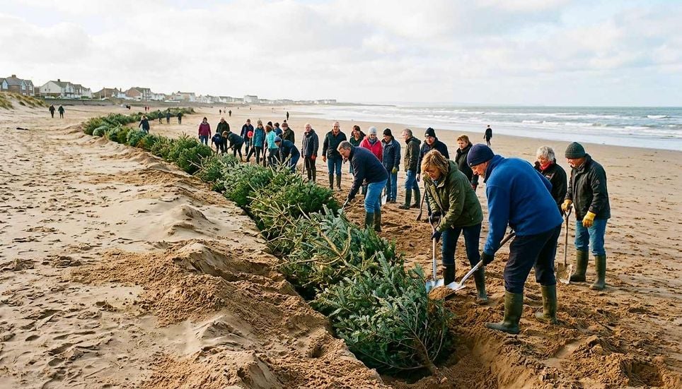More than 2,000 Christmas trees buried in the sand: Lancashire’s ...