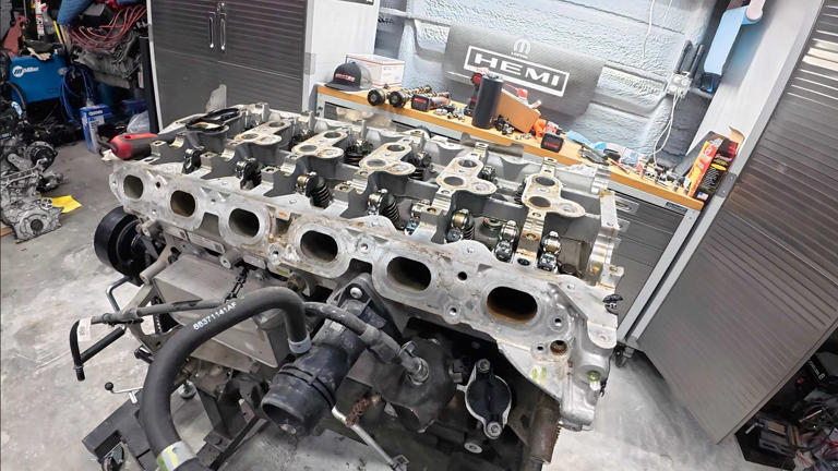 This 'blown' Dodge Hurricane inline-six might have just been left out ...