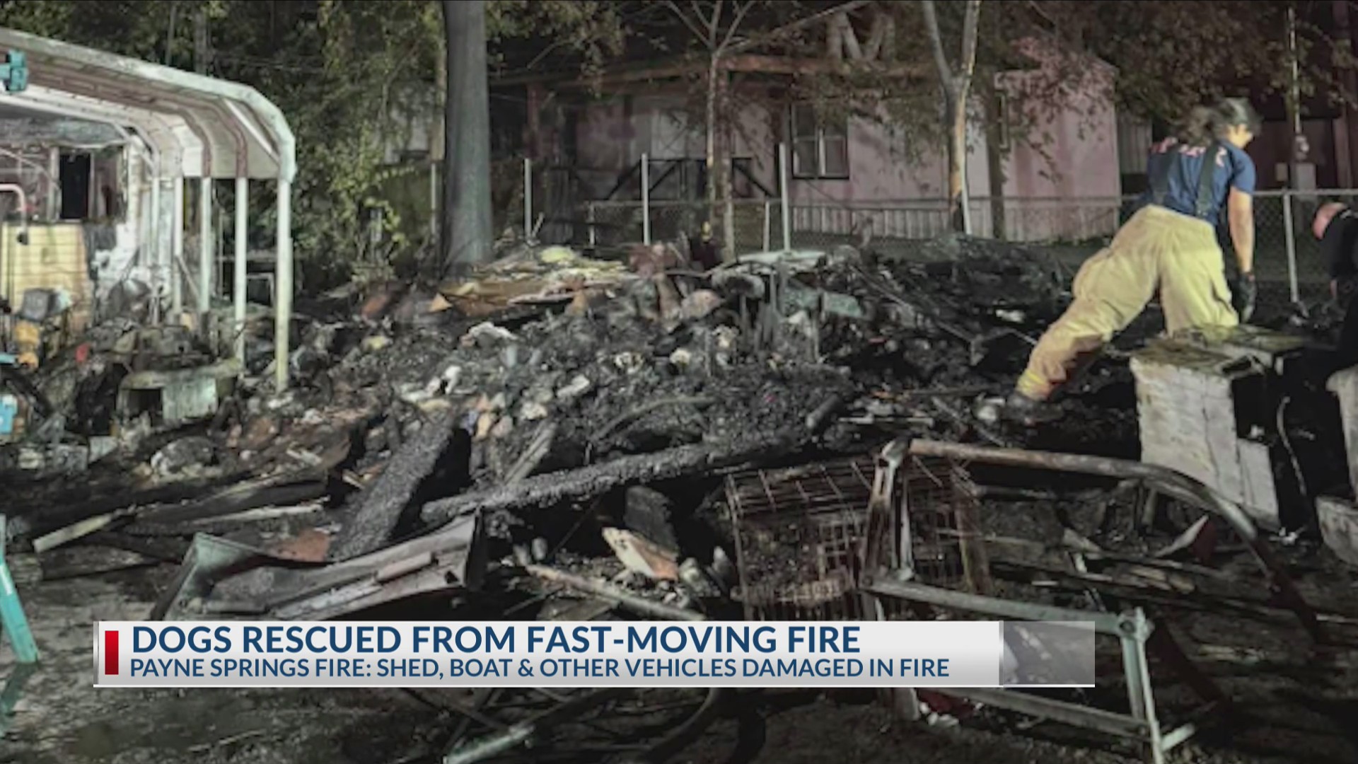 2 dogs saved from house fire in Payne Springs