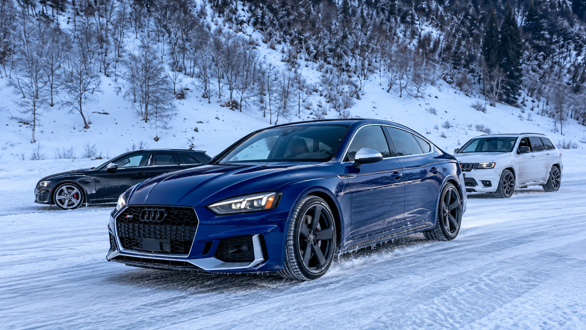 Which AWD system wins on ice between Audi RS5 BMW M3 and Nissan GT-R?