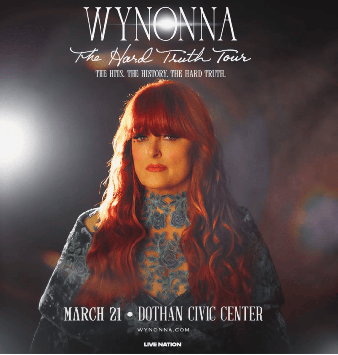 Tickets available soon for Wynonna Judd at the Dothan Civic Center