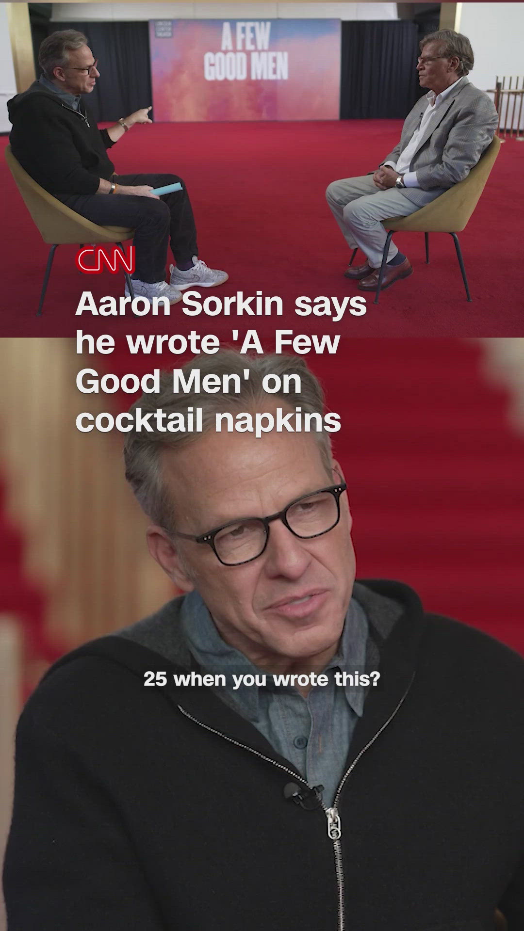 Aaron Sorkin wrote 'A Few Good Men' on napkins