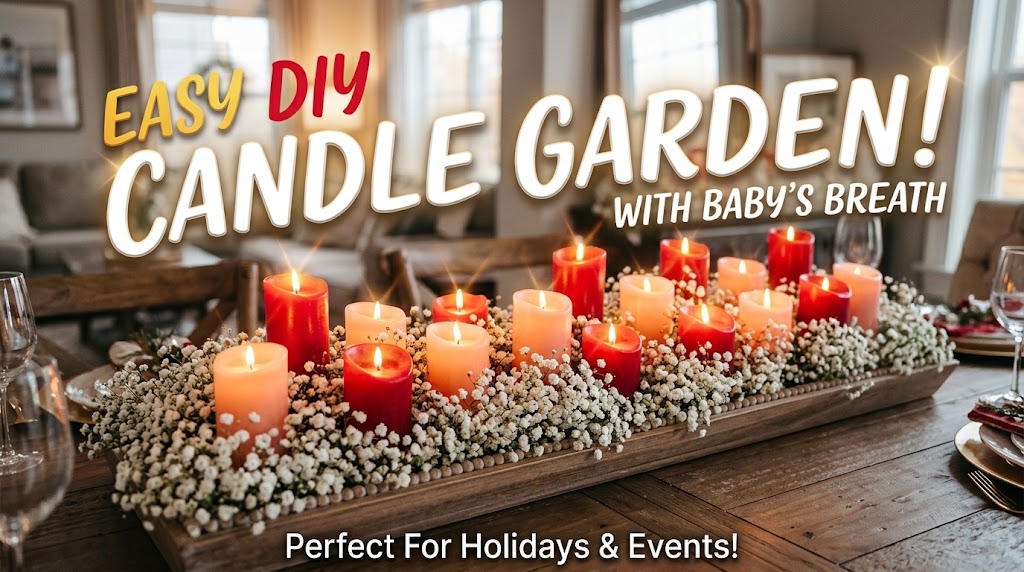 Easy DIY baby’s breath candle garden for Valentine's Day 💖🕯️ (transform ...