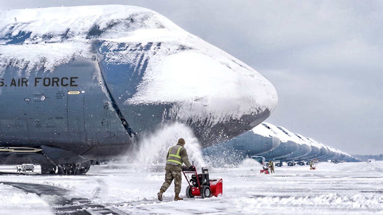 How the US Air Force struggles to start gigantic frozen cargo aircraft ...