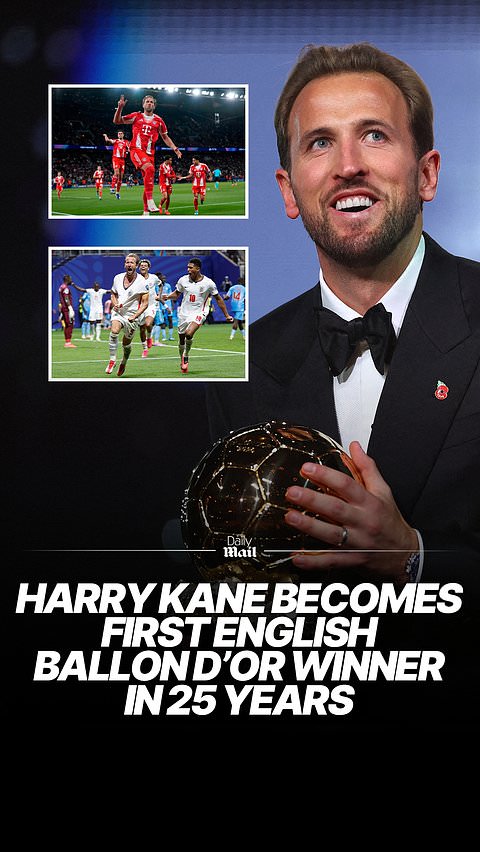 Harry Kane becomes first English Ballon d'Or winner in 25 years
