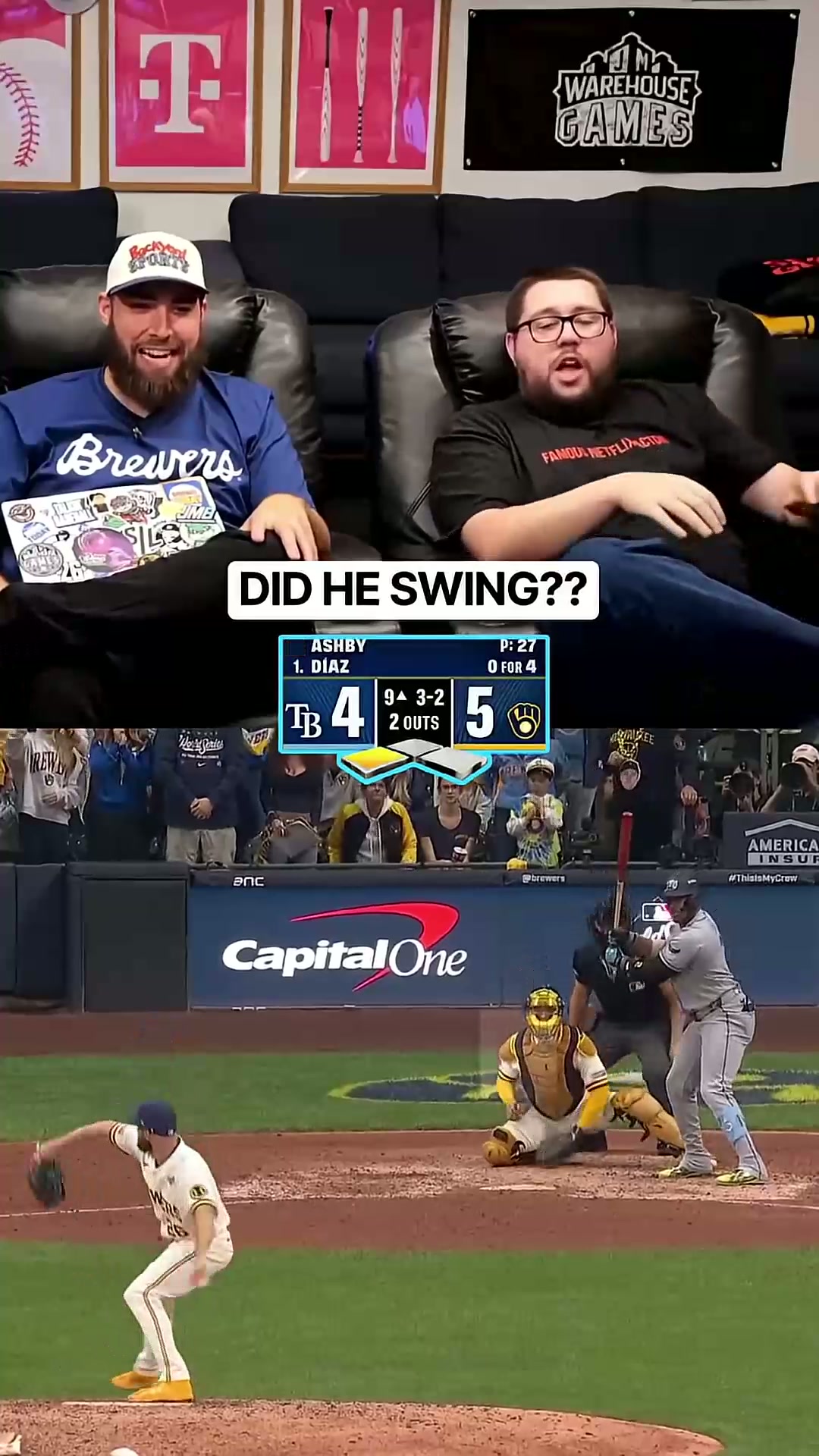 World Series game ends on a check swing