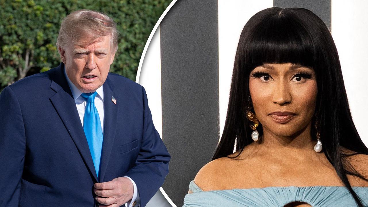 Nicki Minaj mocked by fans for struggling to walk down the stairs at ...
