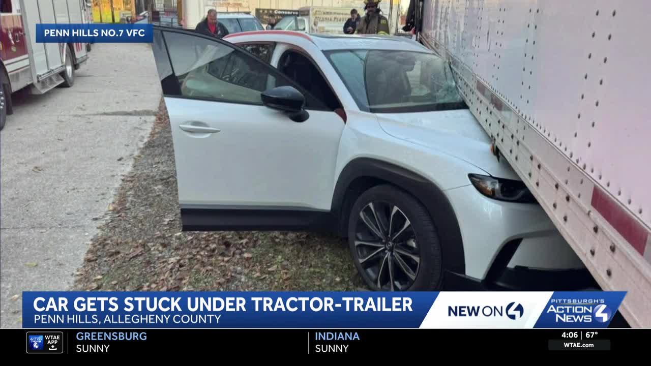 SUV gets wedged under tractor-trailer in western Pennsylvania