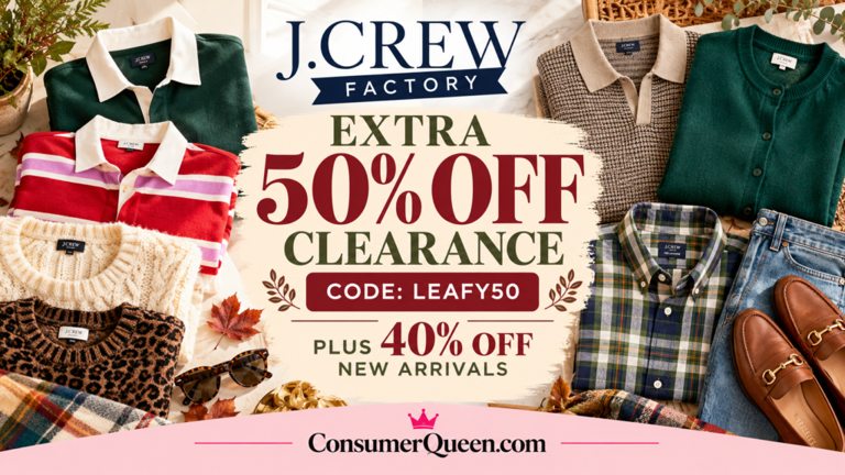 JCrew Factory clearance: Extra 50% off with code LEAFY50!