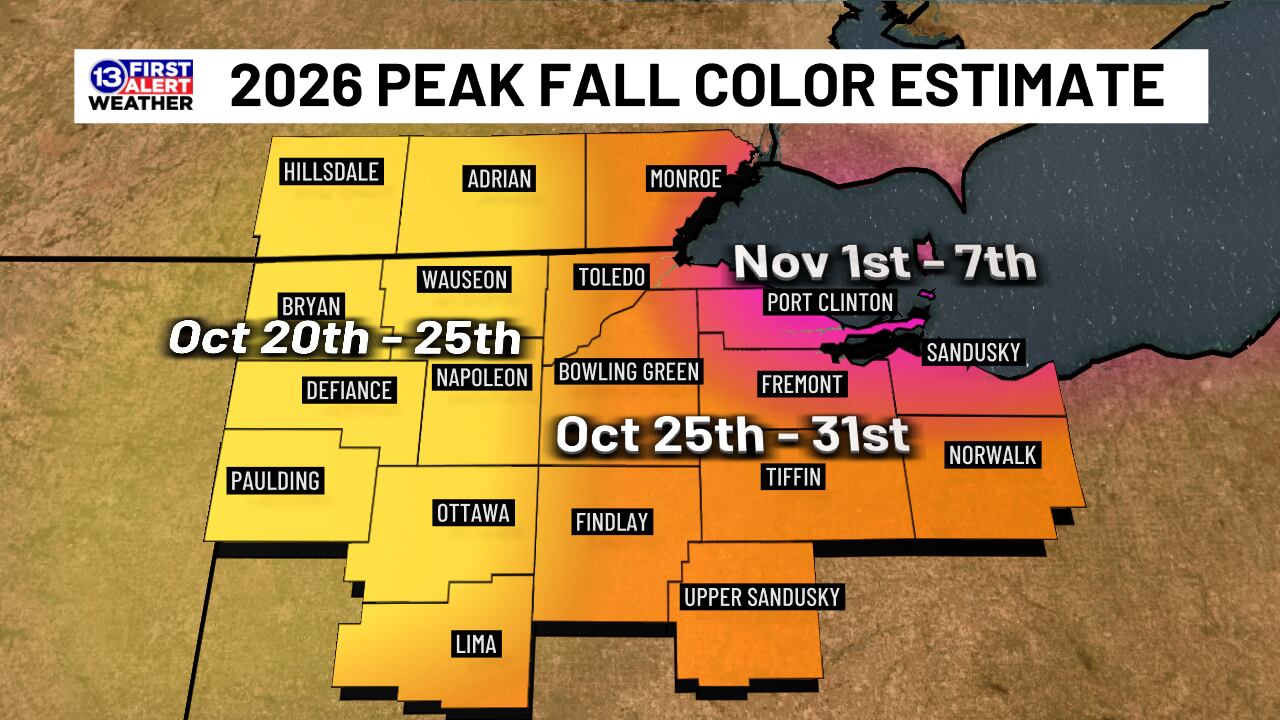 Peak fall color reaches Northwest Ohio as northern US passes peak