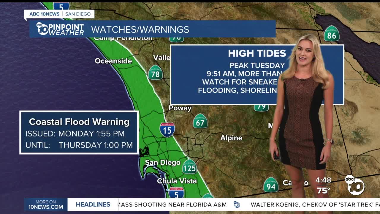 ABC 10News Pinpoint Weather with Ava Kershner: High tides expected to ...