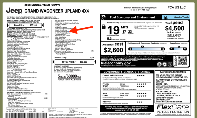 Jeep will sell you a Grand Wagoneer with a lockable safe. It’s ...