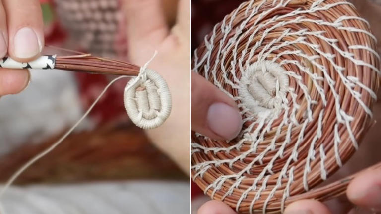 Gardener transforms old pine needles into the cutest foraging baskets ...