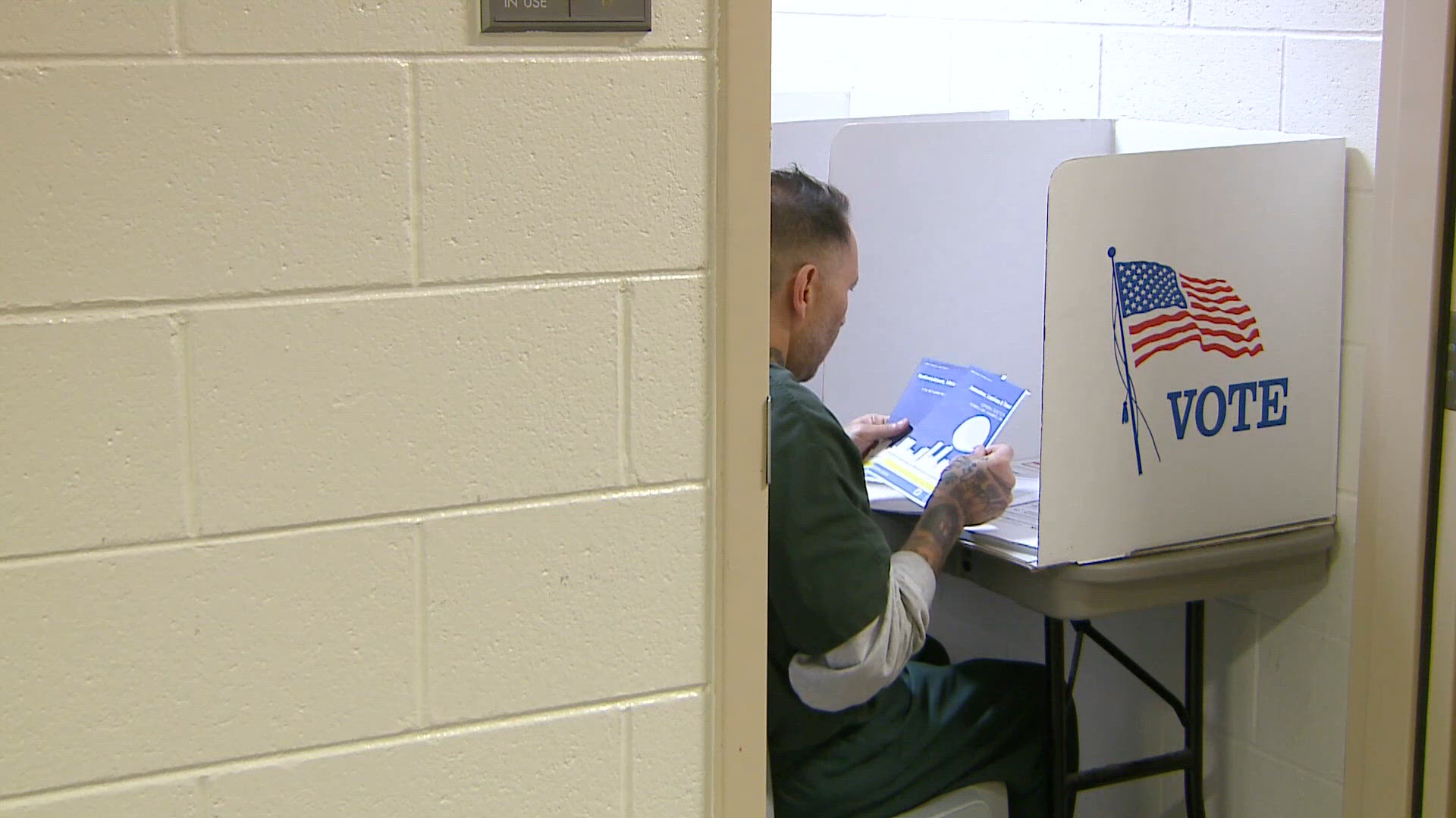 Inmates got to cast their vote on Monday morning