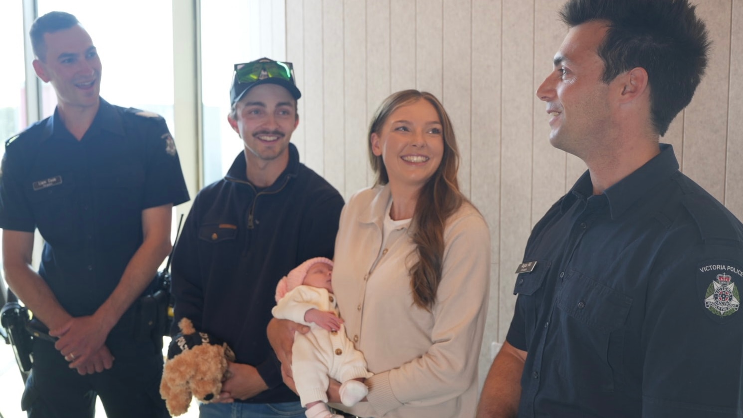 Police who pull over speeding driver find themselves delivering baby