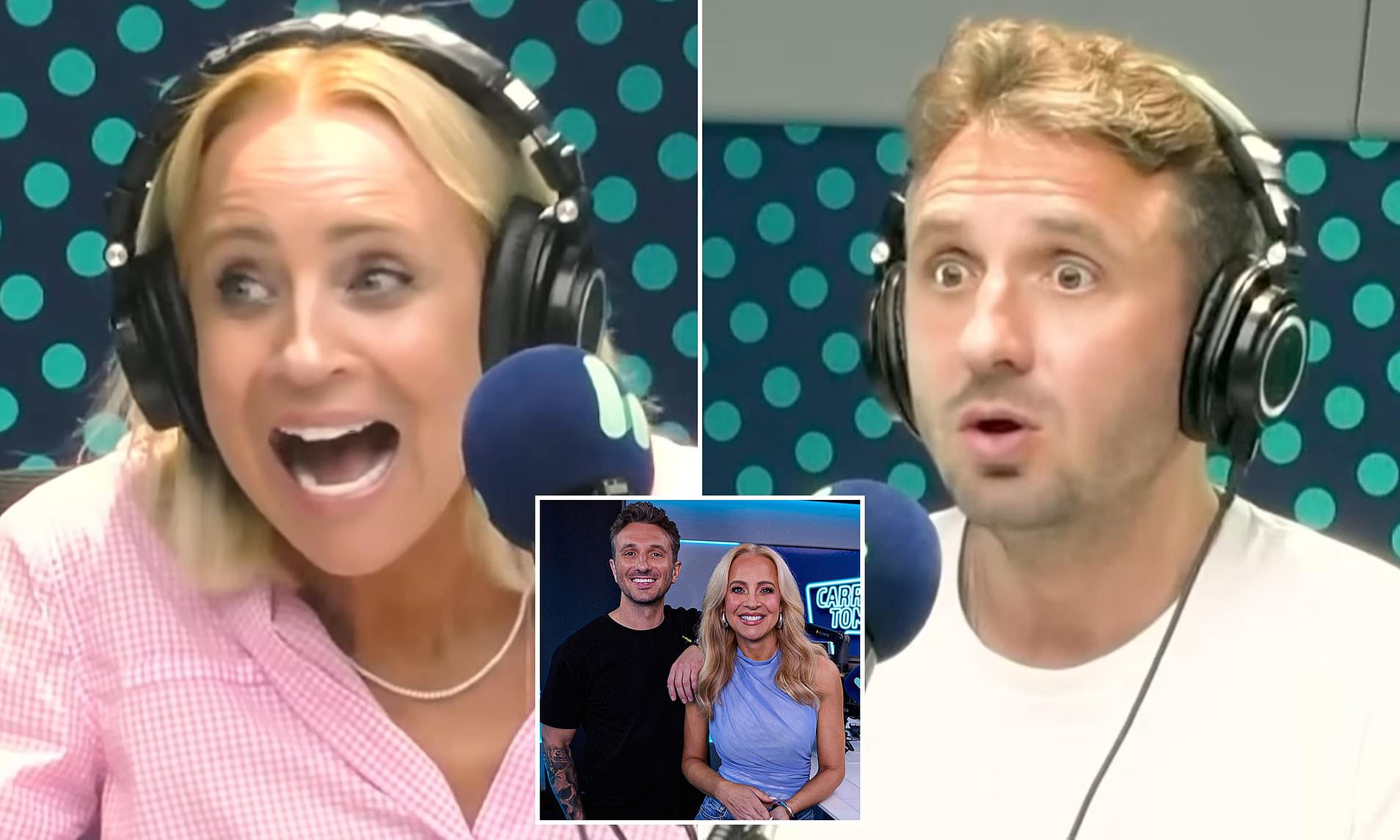 Carrie Bickmore and Tommy Little left red-faced as she appears to swear ...