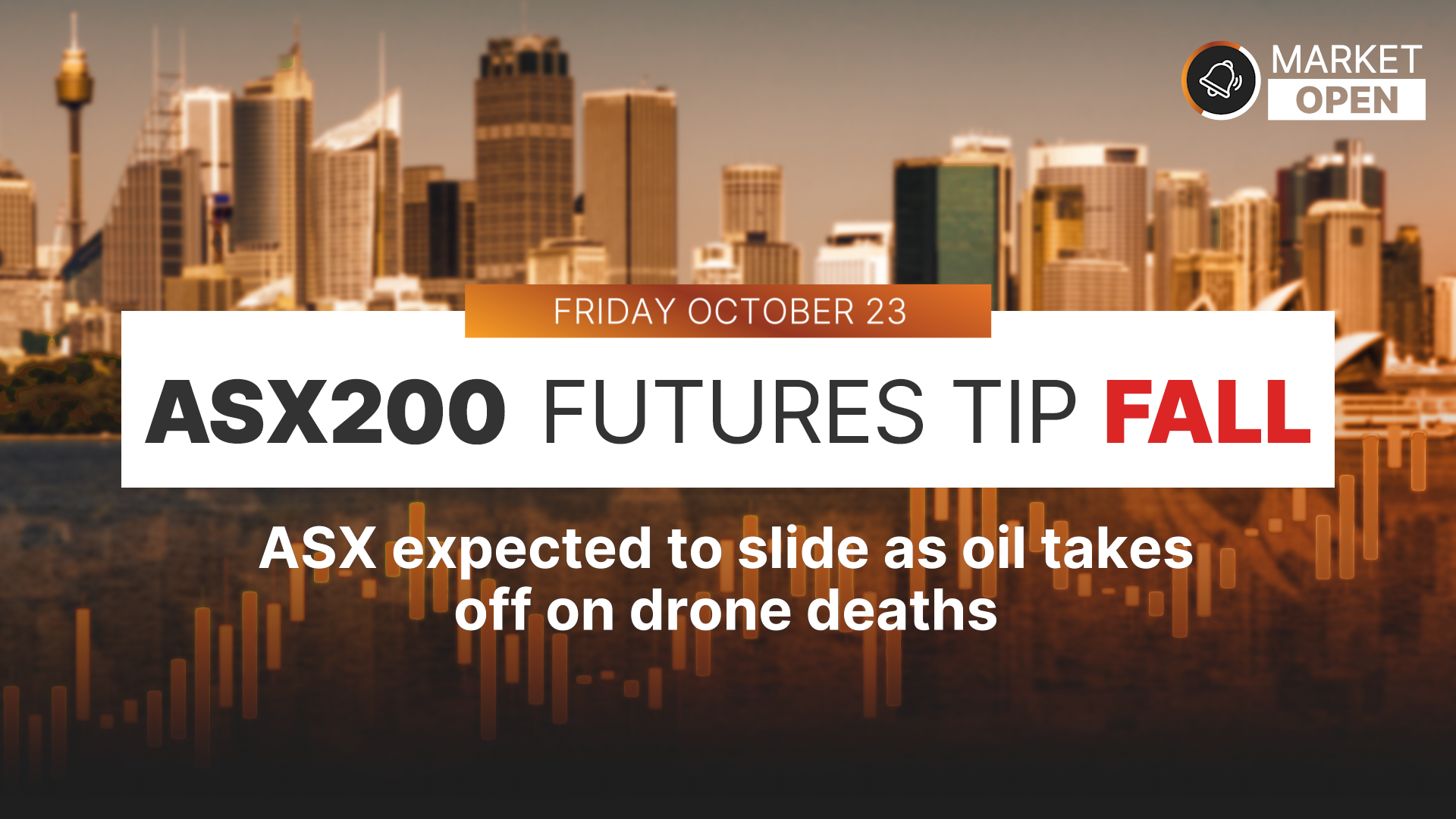 Market open: ASX expected to slide as oil takes off on drone deaths