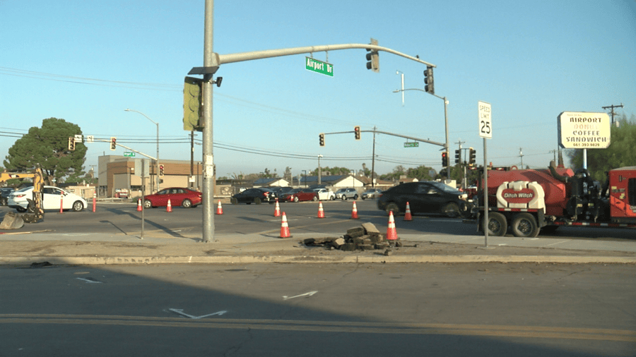 Water line break causes sinkhole on Roberts Lane