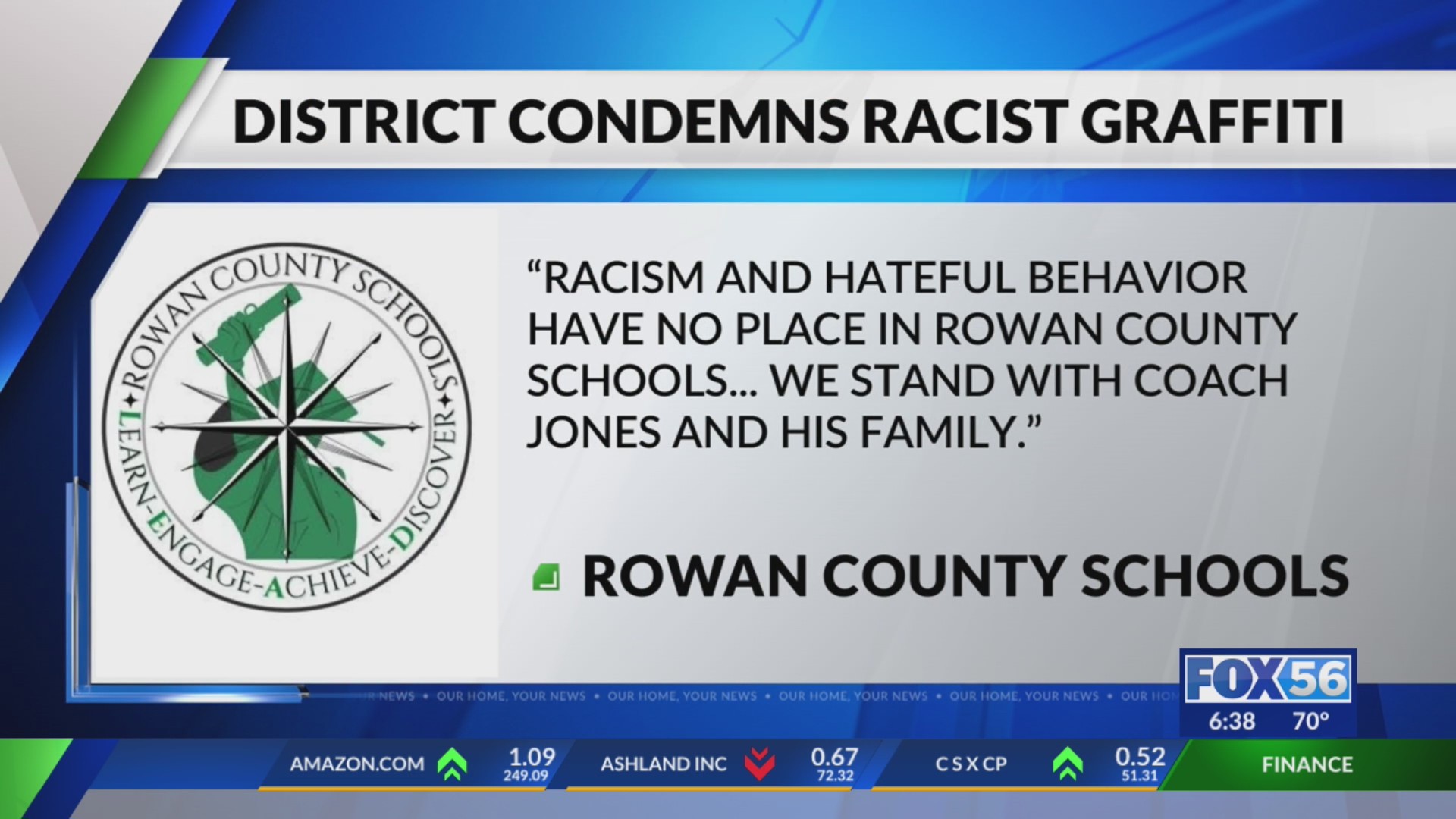 Student charged after racist graffiti found at Rowan County athletic ...