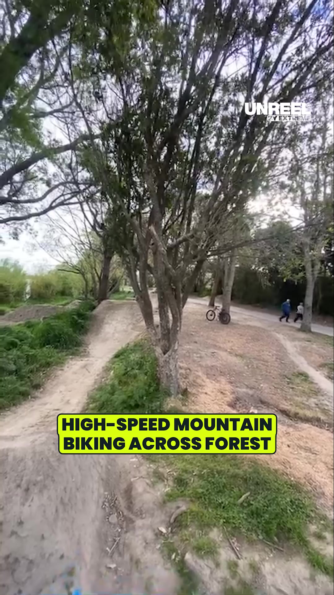 High speed dirt jump landing fail! Mountain bike crash on forest track