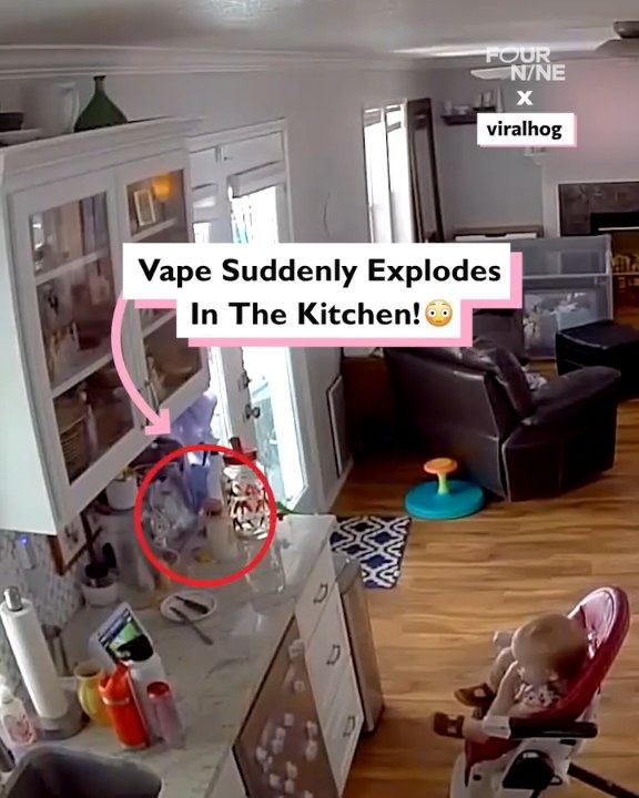 Vape explodes in the kitchen