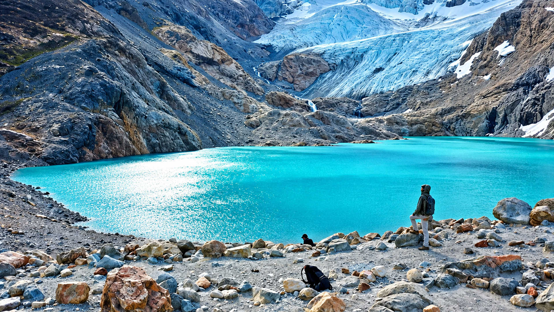 How did this lake form among Patagonia's mountains?