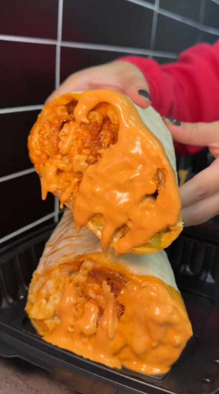 Nashville hot chicken mac wrap with spicy flavors