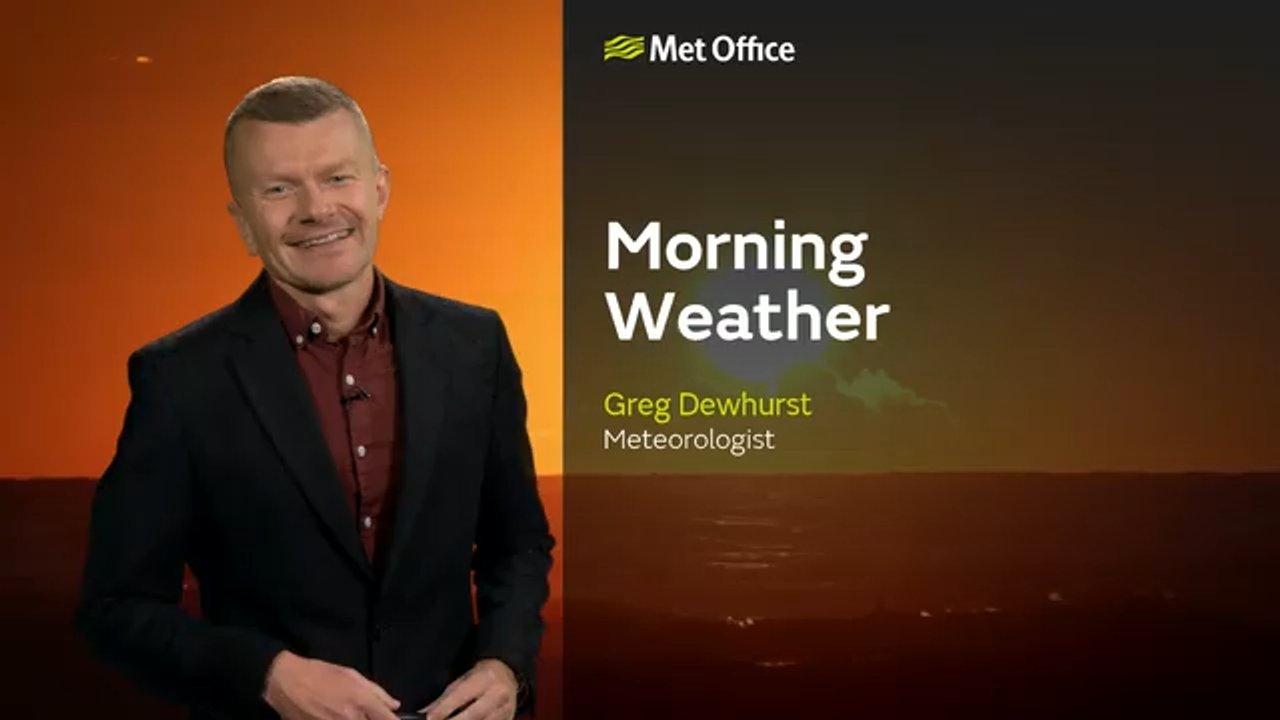 Met Office Monday morning weather forecast 24/08/2026