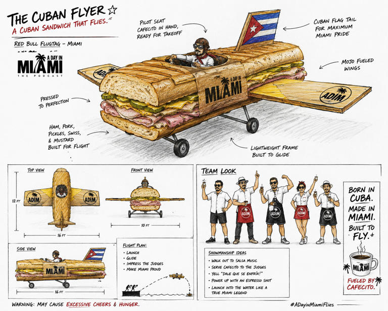 A giant Cuban sandwich will attempt to fly over Biscayne Bay this weekend