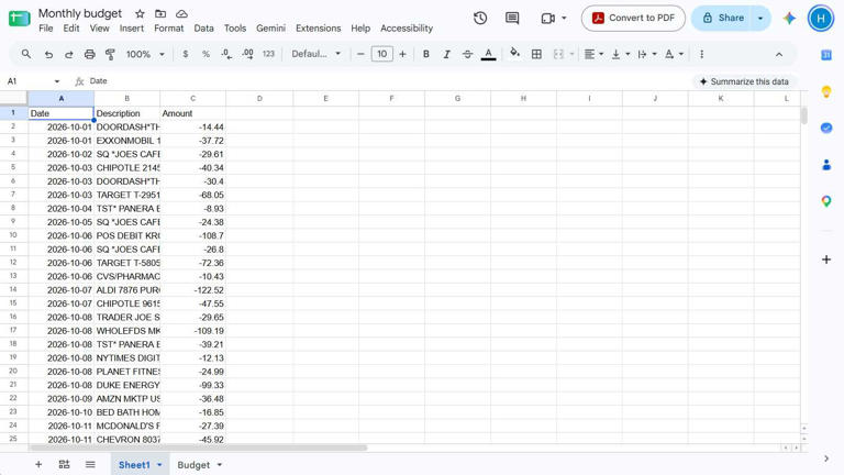 I let Gemini run my budget in Google Sheets; it saved me hours of ...